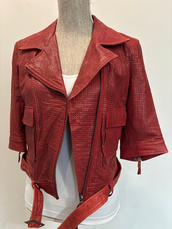 Jackets & Blazers - Women's Red Leather Jacket size medium